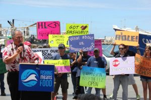 Hawaii fishermen, businessmen and chefs rallied on July 15 to publicize their concerns about the impact of the proposed expansion on their livelihood and availability of fresh local fish.